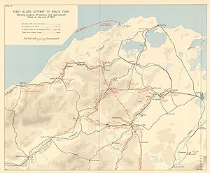 First Allied attempt to reach Tunis; Showing progress of advance and approximate front at the end...