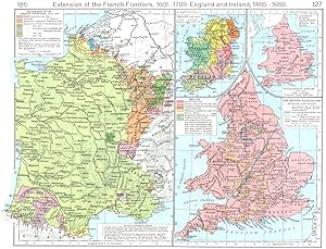 Seller image for Extension of the French Frontiers, 1601-1766; Insets: Ireland, 1550-1653; Ecclesiastical England 1534-1547; The British Isles, 1485-1688 England and Wales for sale by Antiqua Print Gallery