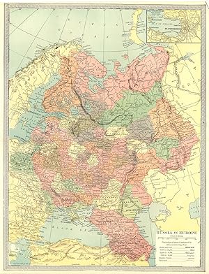 Russia in Europe; Inset Map of St. Petersburg and Vicinity