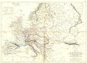 Map of Europe Showing the extent of France before The Revolution of 1789 and at the height of Nap...