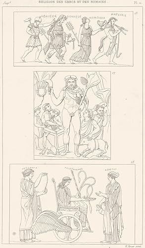 15. Thiase de Bacchus; 16. Ceres, Triptoleme et Proserpine; 17. Vertumne