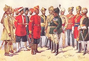 Seller image for Imperial service troops; Patiala Rajindra Lancers Jat Sikh; Kashmir Mountain Battery Dogra (Hindu); Kapurthala Infantry Jat Sikhs; Jind Infantry Jat Sikhs; Nabha Infantry jat Sikhs; Indore Transport corps commandant Dekhani Musalman; Bahawalpur Mounted Rifles and Camel Transport; 1st Kashmir Infantry Commandant Dogra (Hindu); Sirmoor Sapper Brahman; Rampur Lancers Rohilla; 1st Hyderabad Lancers Mogul Musalman; 2nd Gwalior Lancers Mahratta; Alwar Infantry Shekhawati Musalman; Bharatpur Infantry Jat; Jaipur Transport Corpa Commandant Rajput for sale by Antiqua Print Gallery