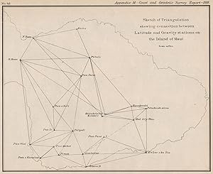 Sketch of Triangulation showing connection between latitude and Gravity stations on the Island of...