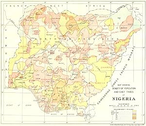 Map shewing density of population and chief tribes of Nigeria