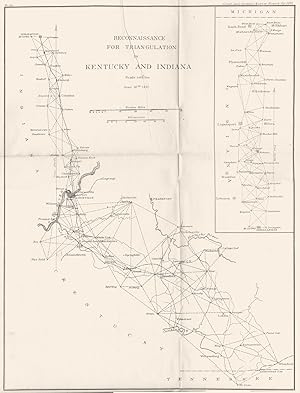 Reconnaissance for Triangulation in Kentucky and Indiana; Inset map of Mechigan