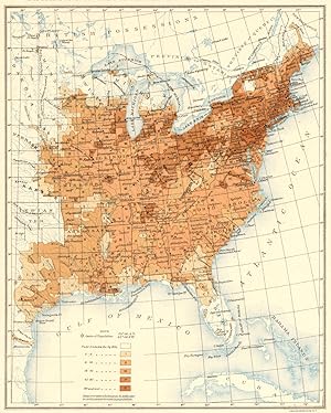 Imagen del vendedor de Distribution of the population East of the 100th Meridian: 1860 a la venta por Antiqua Print Gallery