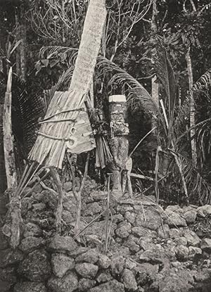 The Grave of a Solomon Island chief - The gabled erection contains his skull, which has been pres...