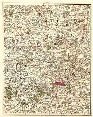 [no title] - Map section 25 from Cary's New Map of England & Wales (1794), covering London & the ...