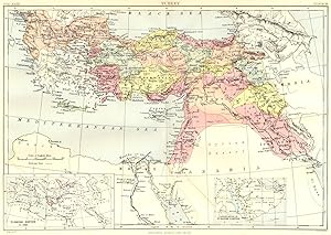 Turkey; Inset maps of Turkish empire in 1750; Constinuation of Turkish empire