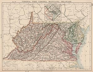 Virginia, West Virginia, Maryland, Delaware; Inset map of District of Columbia