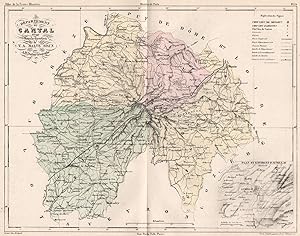Département du Cantal; Inset map of Plan et Environs d'Aurillac