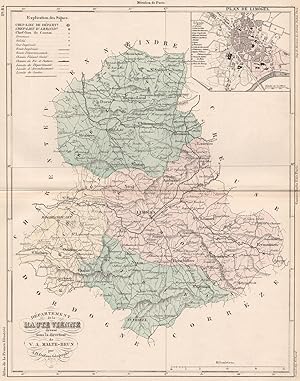 Département de la Haute Vienne; Inset map of Plan de Limoges