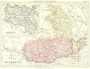 Roumania and Servia; Roumania; Inset map of Servia