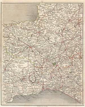 [no title] - Map section 13 from Cary's New Map of England & Wales (1794), covering part of south...