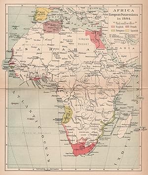 Africa European possessions in 1884