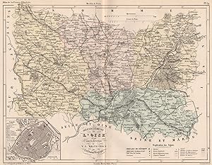 Département de L'Oise; Inset map of Plan de Beauvais