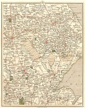 [no title] - Map section 43 from Cary's New Map of England & Wales (1794), covering most of Linco...
