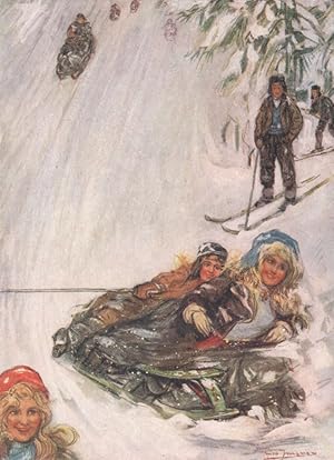 Girls on Overturned sledge, Holmencollen