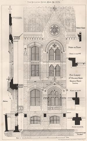 New library, Dr. Williams Trust, Grafton Street, London; T. Gratfield Clarke, Architect