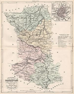Département des Deux-Sèvres; Inset map of Plan de Niort