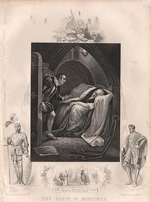 Seller image for The death of Mortimer. (Inset: Queen Margaret's adventure with the Robber after the battle of Hexham) for sale by Antiqua Print Gallery