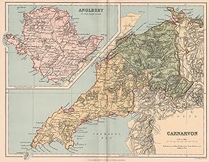 Carnarvon; Inset map of Anglesey
