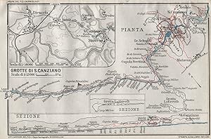 Grotte di S. Canziano; Sezione Inset map of Divaccia