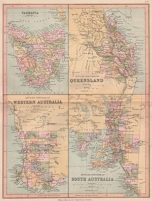 Tasmania; Settled portions of Queensland; Settled portions of Western Australia; Settled portions...