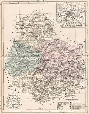 Département de la Côte d'Or; Inset map of Plan et Environs de Dijon