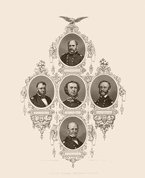 Portraits of Admirals DuPont, Goldsborough, Dahlgren, Stringham, and Winslow