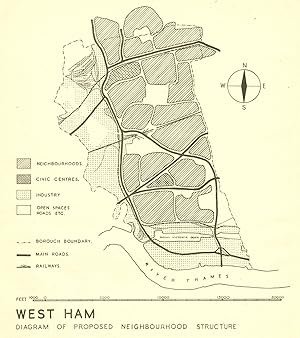 Image du vendeur pour West Ham; Diagram of proposed neighbourhood structure mis en vente par Antiqua Print Gallery