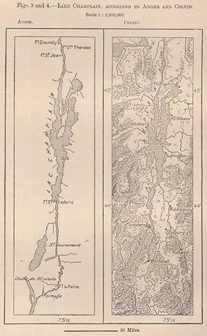 Lake Champlain, according to Anger and Colvin