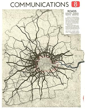 Bild des Verkufers fr Communications; Roads. Greater London Traffic densities zum Verkauf von Antiqua Print Gallery