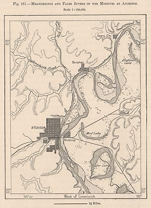 Meanderings and False rivers of the Missouri at Atchison