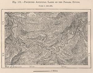 Projected artificial Lakes on the Panama divide