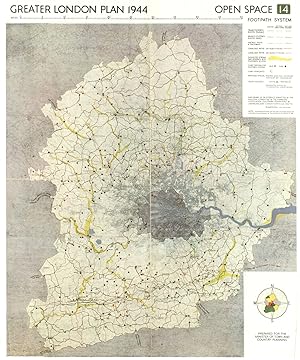 Seller image for Greater London Plan 1944; Open Space Footpath system for sale by Antiqua Print Gallery