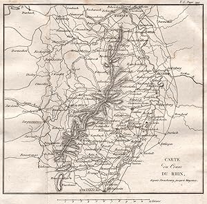 Image du vendeur pour Carte du Cours du Rhin, Depuis Strasbourg, Jusqu'a Mayence mis en vente par Antiqua Print Gallery