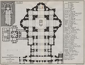 Pianta Della Basilica di S. Pietro in Vaticano - Ground Plan of San Pietro in Vaticano in its pre...