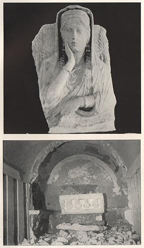 1. Bust from Palmyrene Tomb; 2. Underground burial Vault, Palmyra