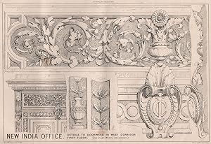 Imagen del vendedor de New India Office. Details to doorways in west corridor first floor; Sir Digby Wyatt, Architect a la venta por Antiqua Print Gallery