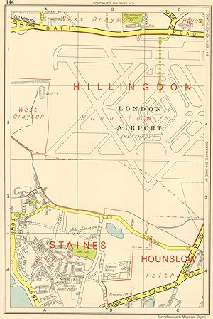 Seller image for [Map section 144 - Heathrow Airport Staines Feltham Hayes West Drayton] for sale by Antiqua Print Gallery