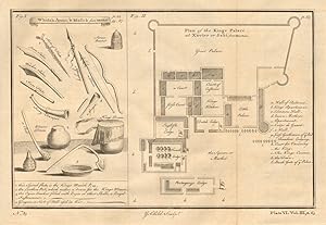 Whidah Arms, & Musick From Marchais; Plan of the Kings Palace at Xavier or Sabi, from Marchais