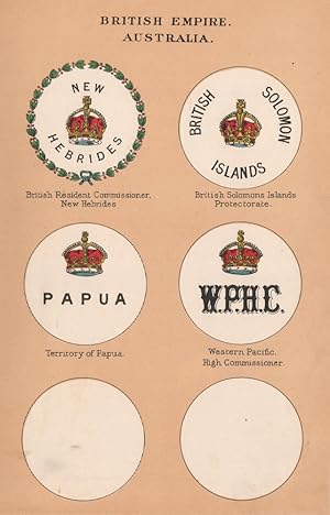 British Empire Australia. British resident Commissioner, New Hebrides. British Solomons Islands P...