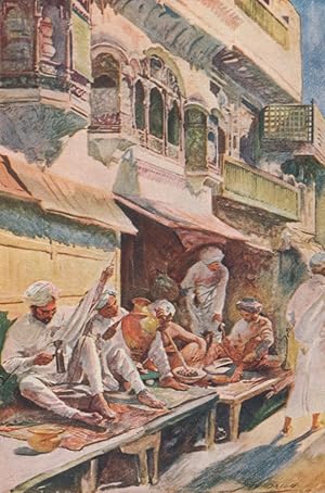 Image du vendeur pour Workers in an Indian Bazaar mis en vente par Antiqua Print Gallery