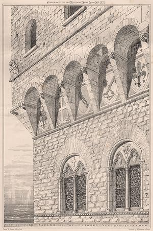 Imagen del vendedor de Portion from Facade of the Palazzo Vecchio, Florence a la venta por Antiqua Print Gallery