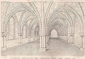 Imagen del vendedor de Cistercian architecture Domus Conversorum, Furness Abbey interior view a la venta por Antiqua Print Gallery