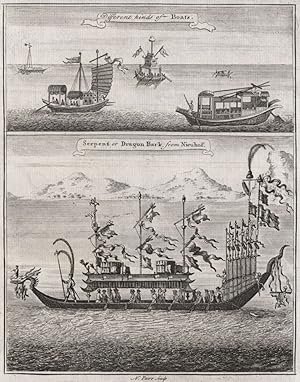 Seller image for Different kinds of Boats; Serpent or Dragon Bark, from Nieuhof for sale by Antiqua Print Gallery