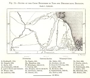 Routes of the Chief Explorers in Taka and Neighbouring Districts