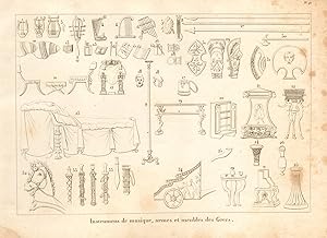 Bild des Verkufers fr Instrumens de musique, armes et meubles de Grecs zum Verkauf von Antiqua Print Gallery