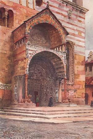 Imagen del vendedor de The Porch of the Cathedral, Verona a la venta por Antiqua Print Gallery